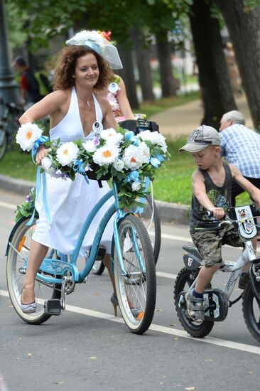 Lady on a Bike cycling parade