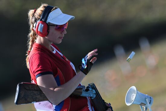 2016 Summer Olympics. Shooting sport. Women's trap and air pistol