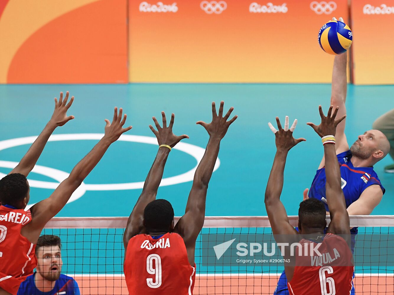 2016 Summer Olympics. Volleyball. Men. Russia vs. Cuba