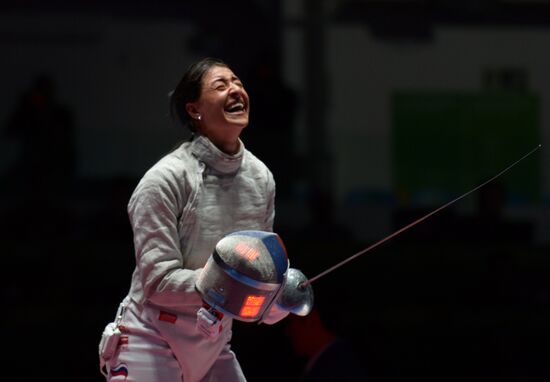2016 Summer Olympics. Fencing. Women's saber