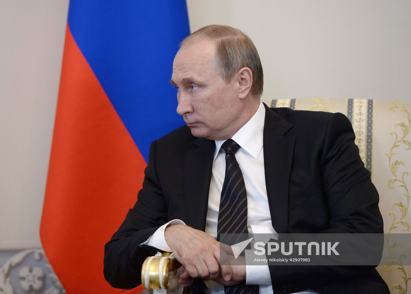 Russian President Vladimir Putin meets with Turkish President Recep Tayyip Erdogan in St. Petersburg