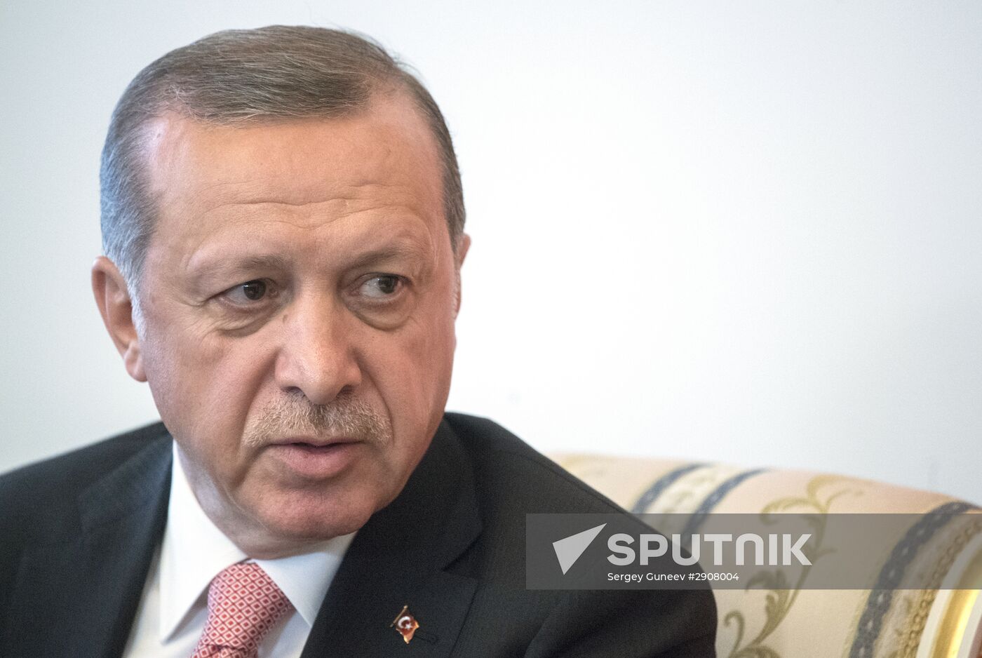 Russian President Vladimir Putin meets with Turkish President Recep Tayyip Erdogan in St. Petersburg