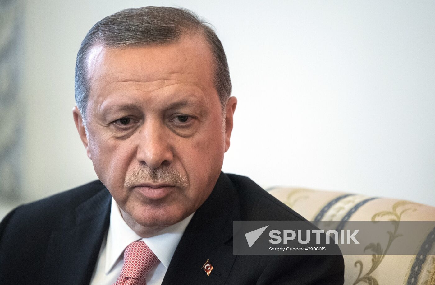 Russian President Vladimir Putin meets with Turkish President Recep Tayyip Erdogan in St. Petersburg