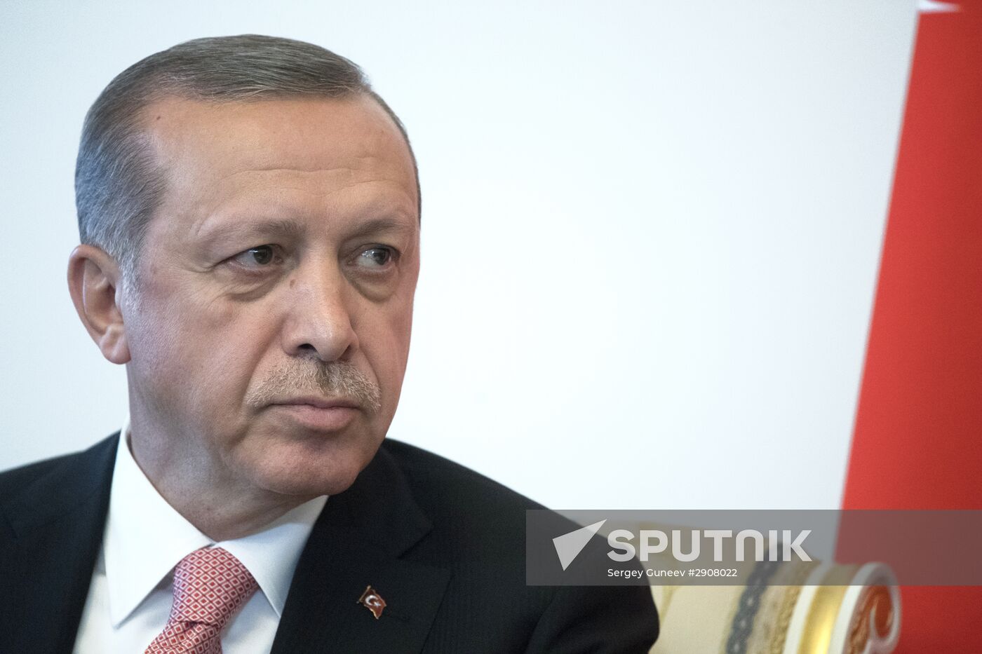 Russian President Vladimir Putin meets with Turkish President Recep Tayyip Erdogan in St. Petersburg