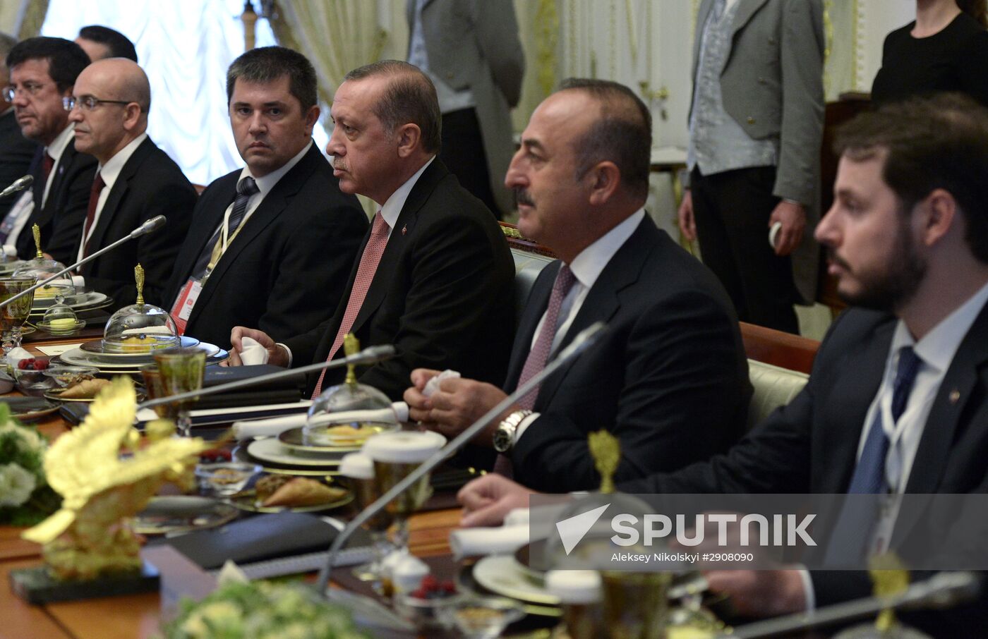Russian President Vladimir Putin meets with Turkish President Recep Tayyip Erdogan in St. Petersburg