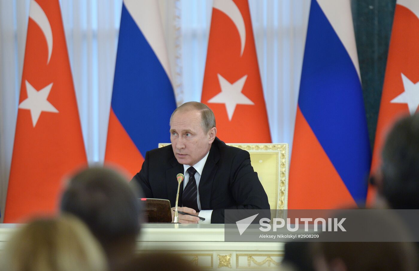 Meeting of Russian President Vladimir Putin and President of Turkey Recep Tayyip Erdogan in St. Petersburg