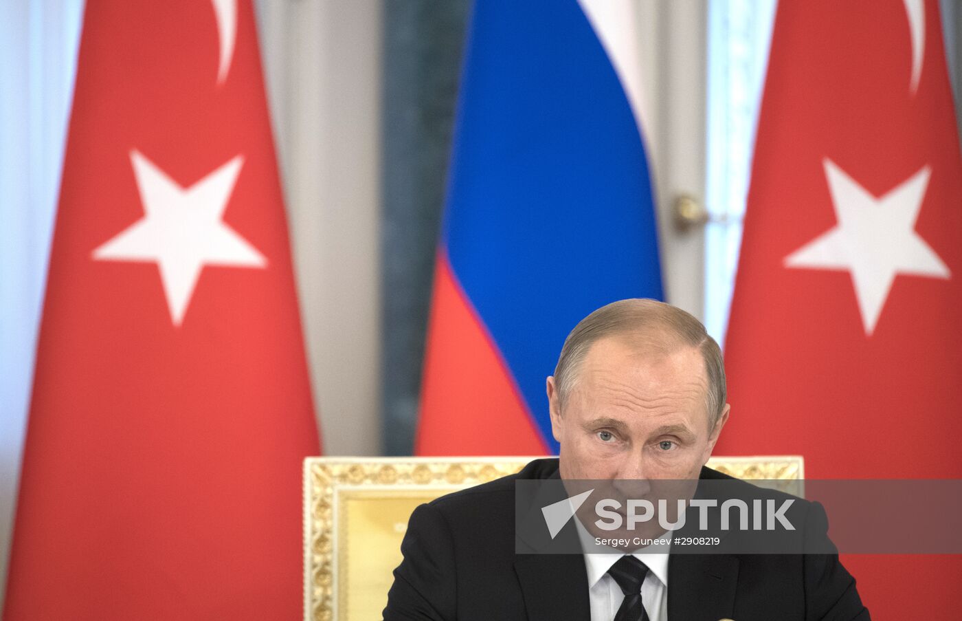 Meeting of Russian President Vladimir Putin and Turkish President Recep Tayyip Erdoğan in St Petersburg