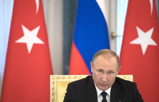 Meeting of Russian President Vladimir Putin and Turkish President Recep Tayyip Erdoğan in St Petersburg