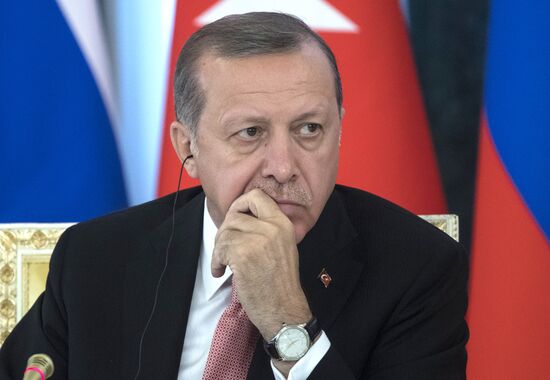 Meeting of Russian President Vladimir Putin and Turkish President Recep Tayyip Erdoğan in St Petersburg