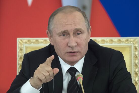 Meeting of Russian President Vladimir Putin and Turkish President Recep Tayyip Erdoğan in St Petersburg