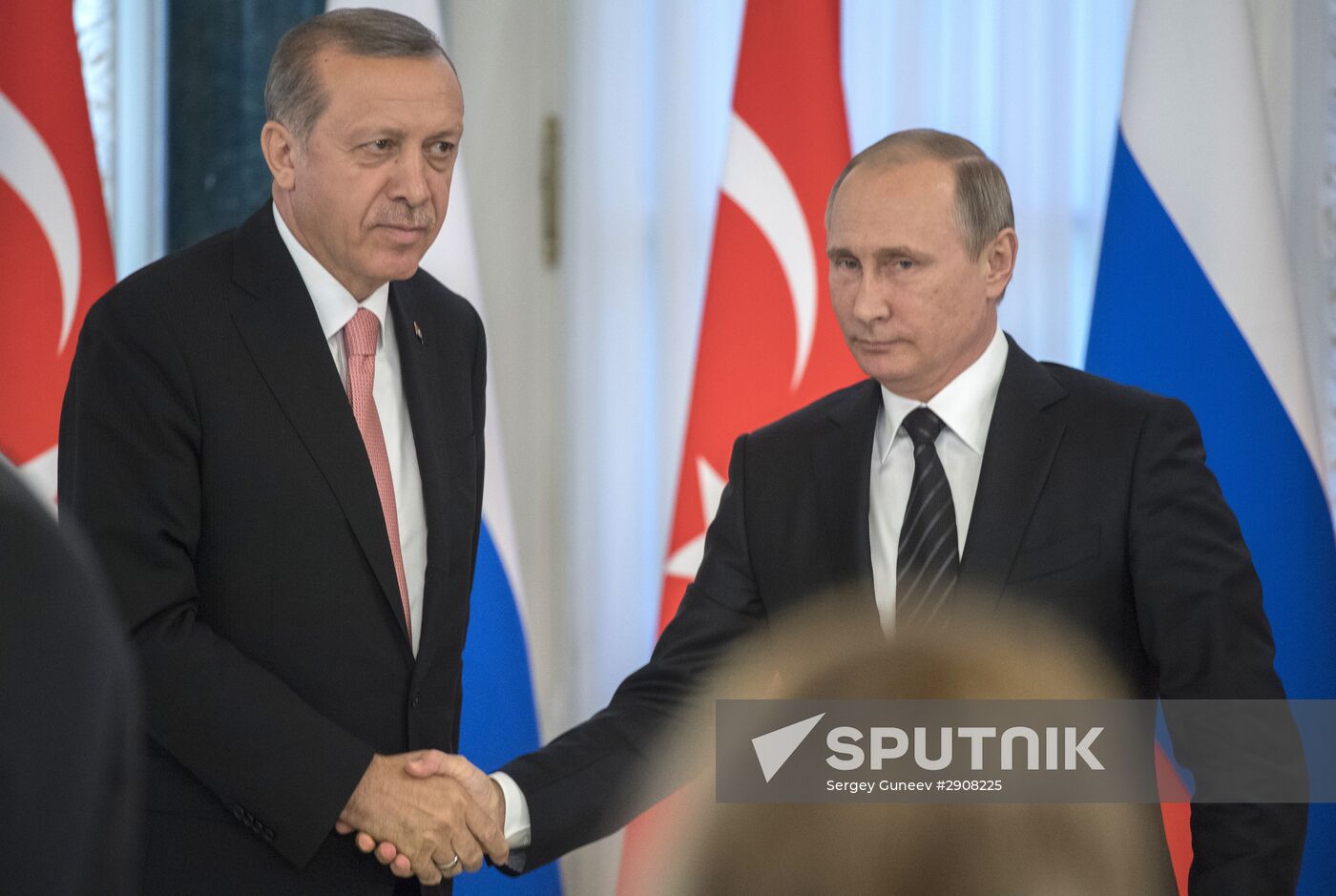 Meeting of Russian President Vladimir Putin and Turkish President Recep Tayyip Erdoğan in St Petersburg
