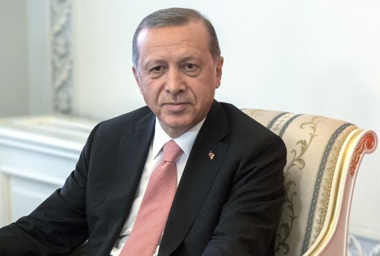 Meeting of Russian President Vladimir Putin and President of Turkey Recep Tayyip Erdogan in St. Petersburg