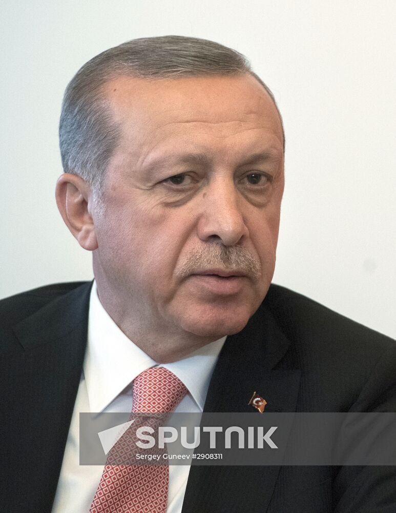 Meeting of Russian President Vladimir Putin and President of Turkey Recep Tayyip Erdogan in St. Petersburg