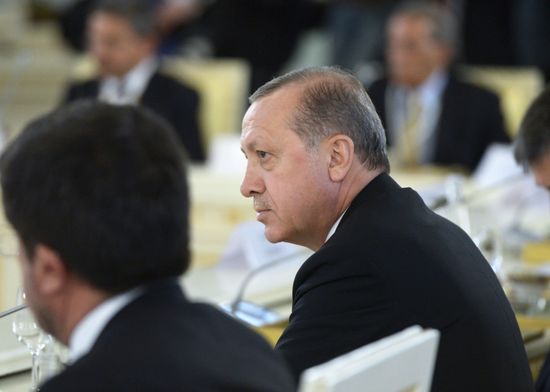 Vladimir Putin meets with Recep Erdogan in St. Petersburg