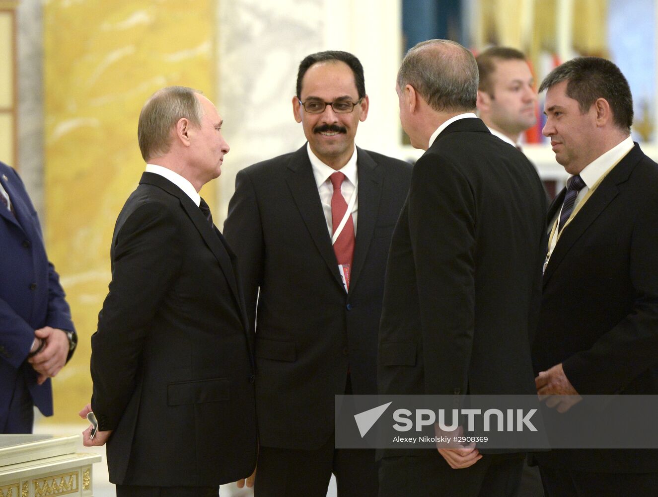 Russian President Vladimir Putin meets with Turkish President Recep Tayyip Erdogan in St. Petersburg