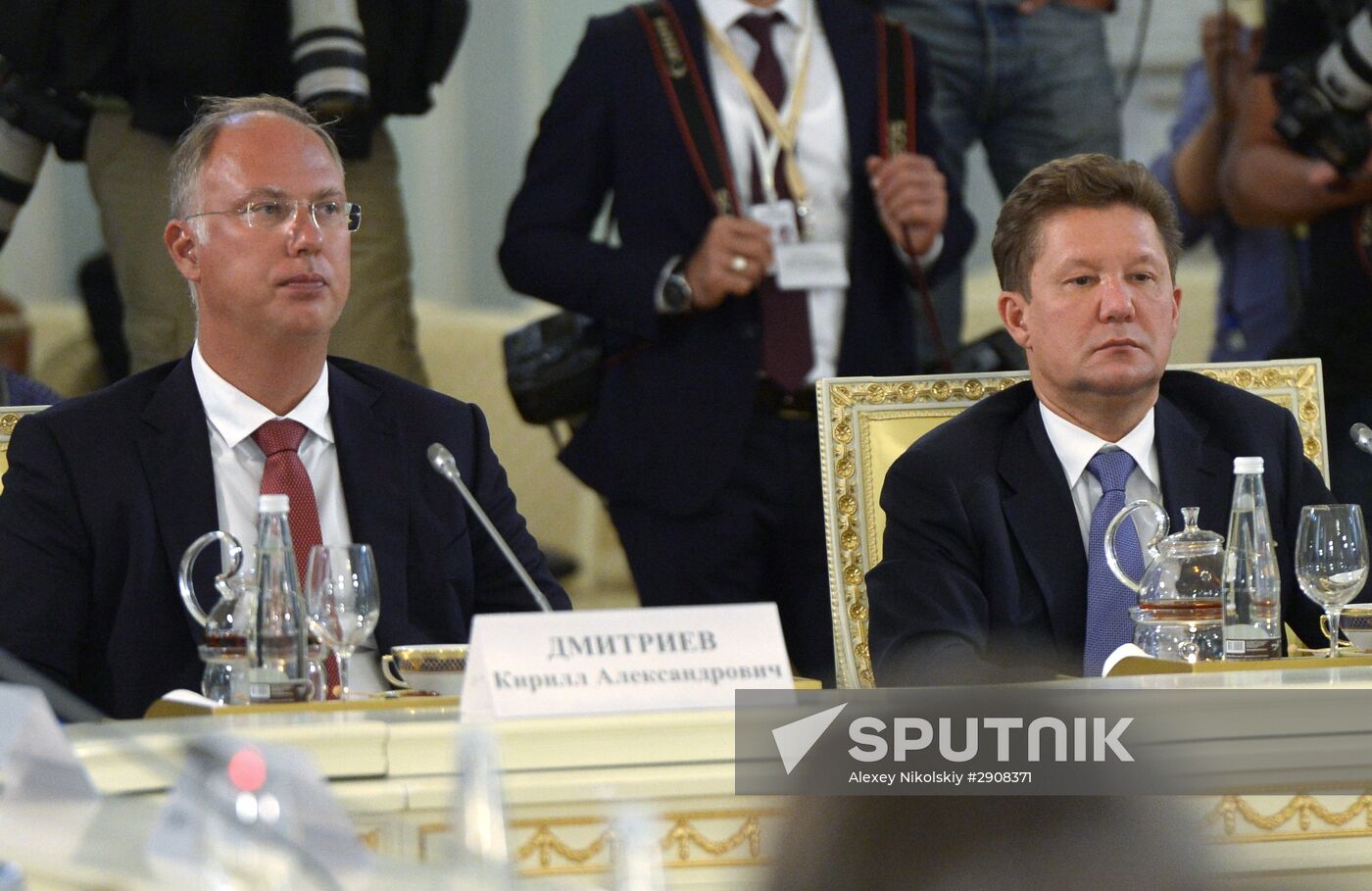 Russian President Vladimir Putin meets with Turkish President Recep Tayyip Erdogan in St. Petersburg