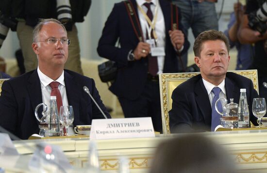 Russian President Vladimir Putin meets with Turkish President Recep Tayyip Erdogan in St. Petersburg