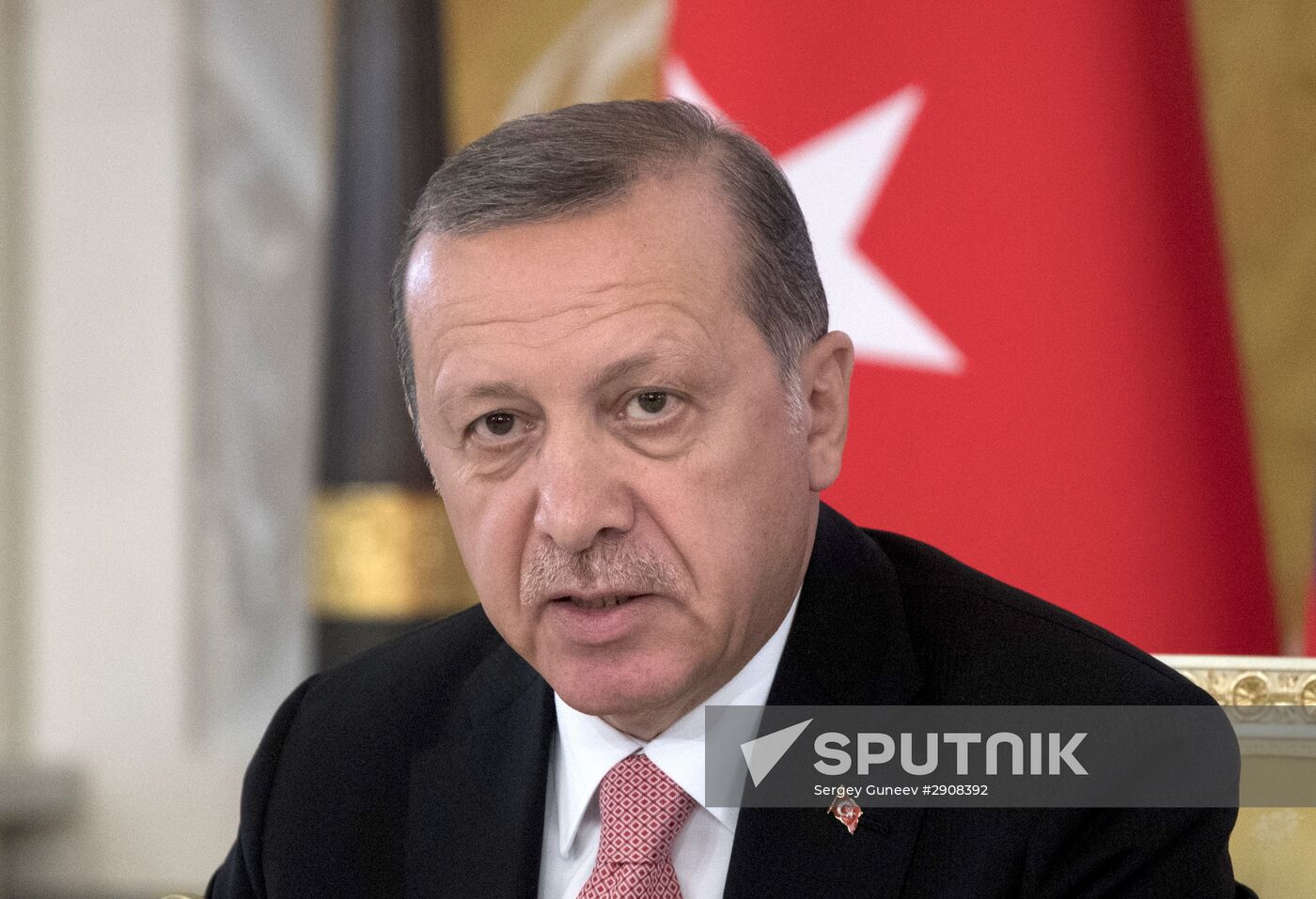 Russian President Vladimir Putin meets with Turkish President Recep Tayyip Erdogan in St. Petersburg