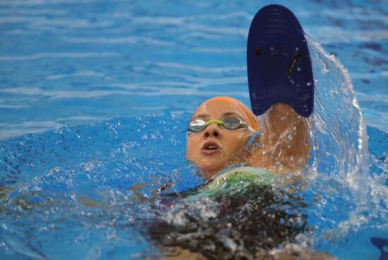 Russian Paralympic swimming team during training session