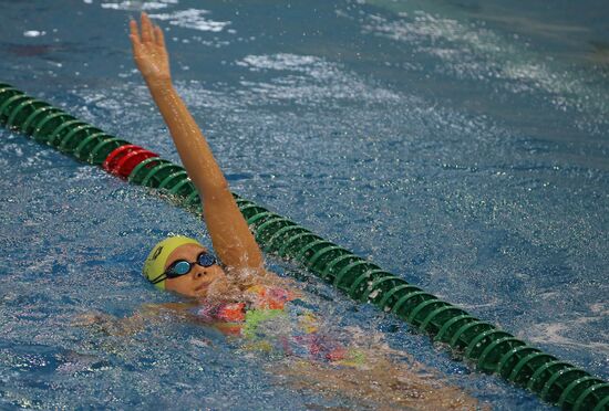 Russian Paralympic swimming team during training session