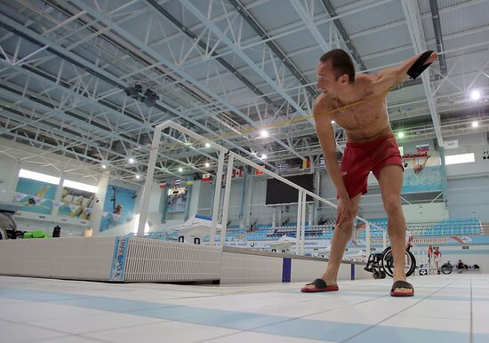 Russian Paralympic swimming team during training session