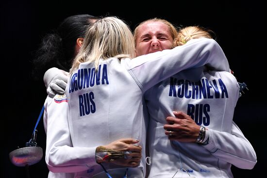 2016 Summer Olympics. Fencing. Women. Épée. Team competition