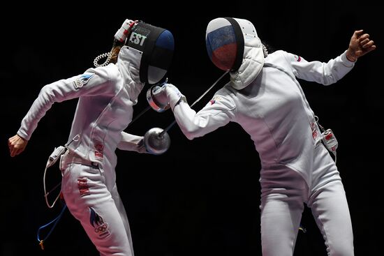 2016 Summer Olympics. Fencing. Women. Épée. Team competition