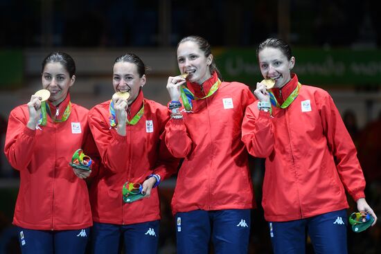 2016 Summer Olympics. Fencing. Women. Épée. Team competition