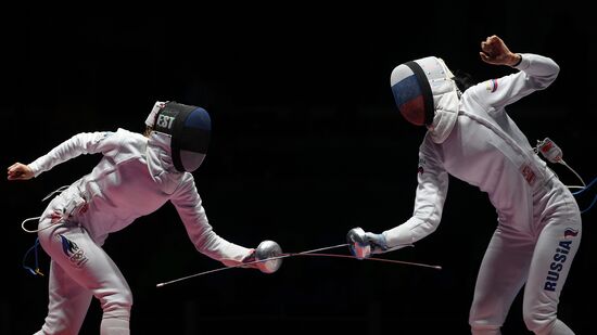 2016 Summer Olympics. Fencing. Women. Épée. Team competition