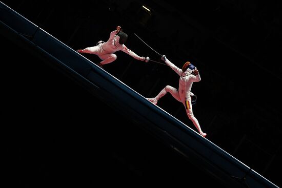 2016 Summer Olympics. Fencing. Women. Épée. Team competition