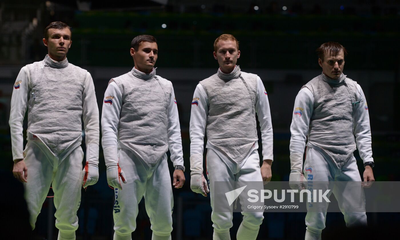 2016 Summer Olympics. Fencing. Men. Team foil