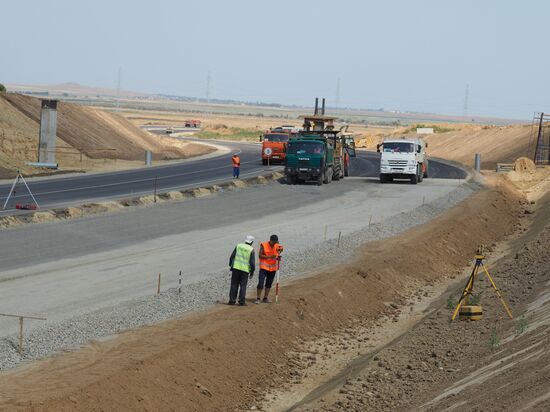 Construction site of new highway to Crimea