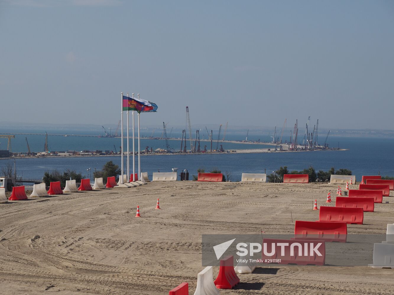Construction site of new highway to Crimea