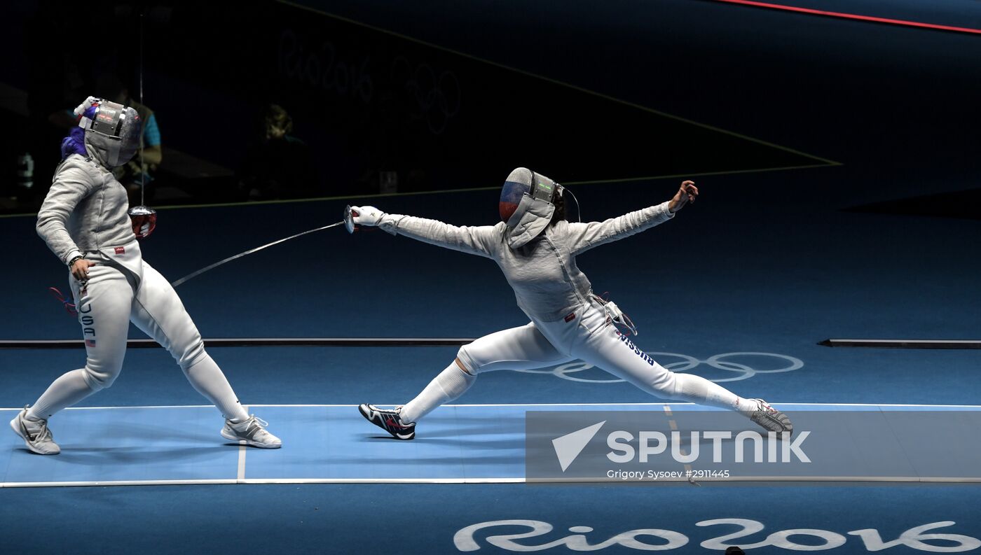 2016 Summer Olympics. Fencing. Women's saber team