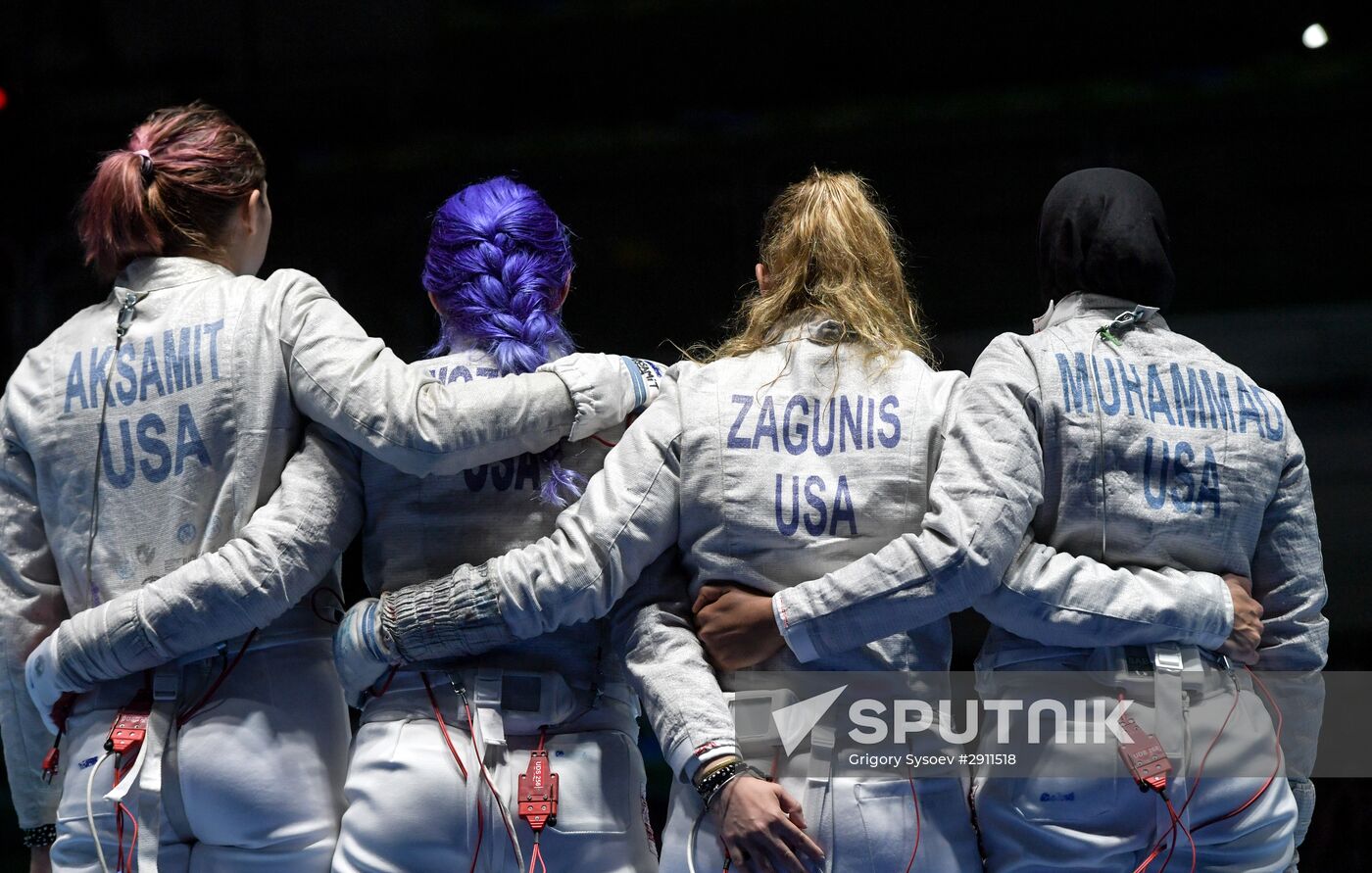 2016 Summer Olympics. Fencing. Women's saber team