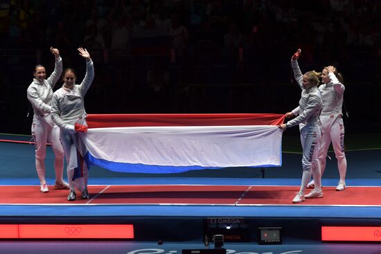 2016 Summer Olympics. Fencing. Women's saber team