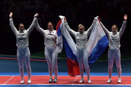 2016 Summer Olympics. Fencing. Women's saber team