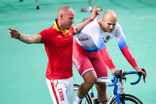 2016 Summer Olympics. Track cycling. Men's sprint semifinal