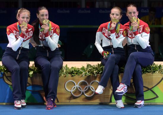 2016 Summer Olympics. Fencing. Women's saber team