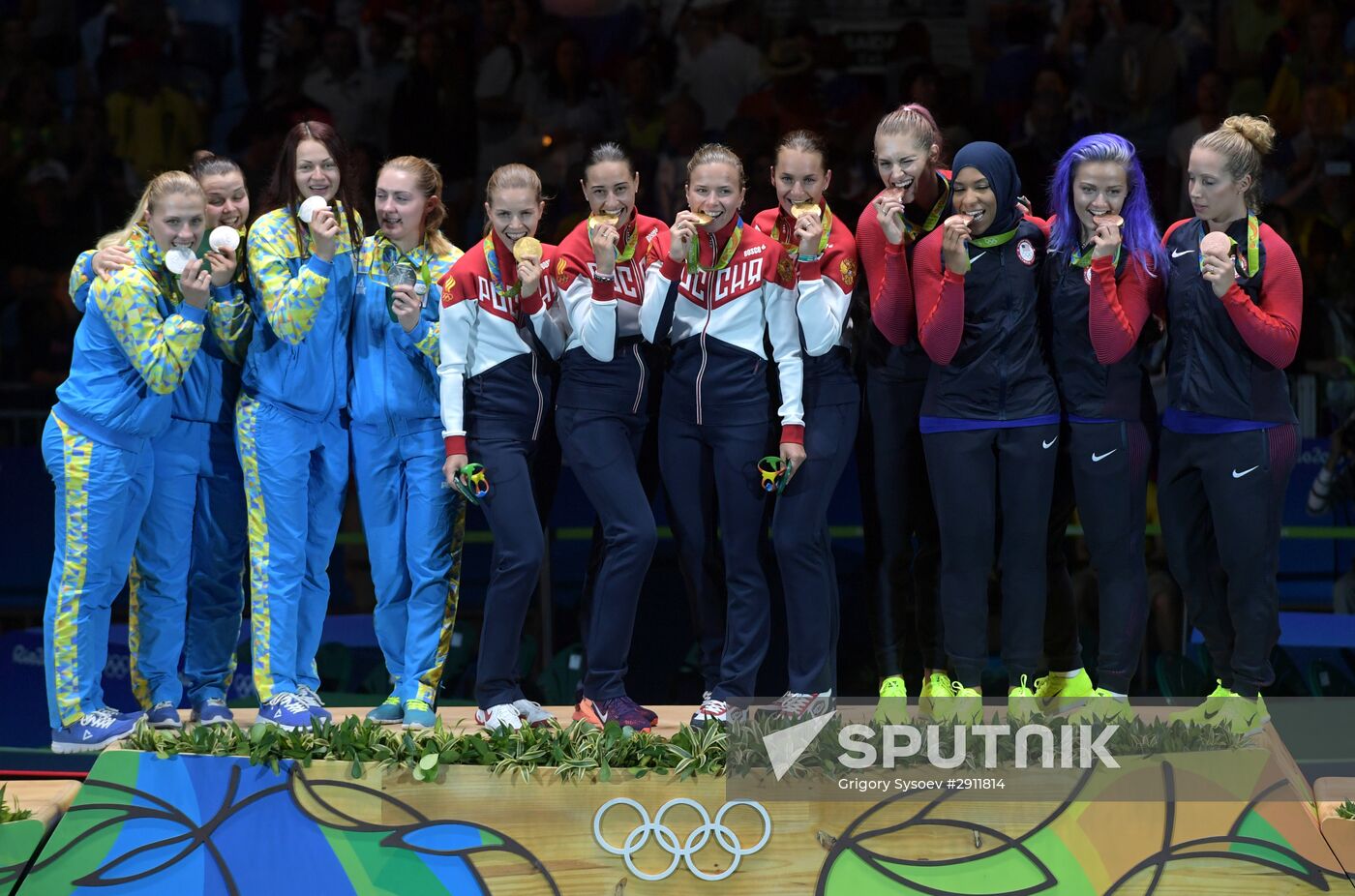 2016 Summer Olympics. Fencing. Women's saber team