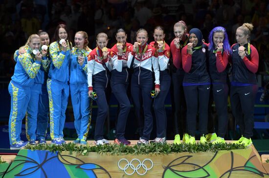 2016 Summer Olympics. Fencing. Women's saber team