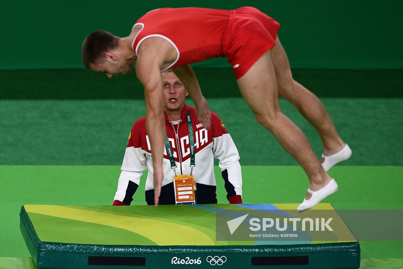 2016 Summer Olympics. Trampoline Gymnastics. Men