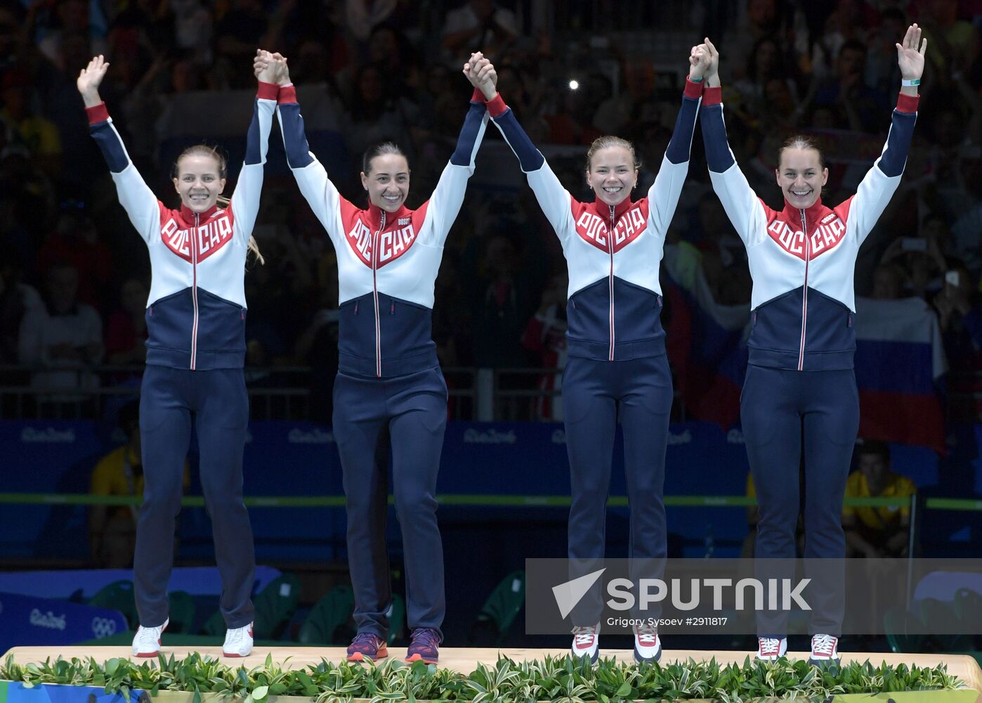 2016 Summer Olympics. Fencing. Women's saber team