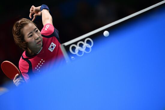 2016 Summer Olympics. Table tennis. Women's team event. Day Two