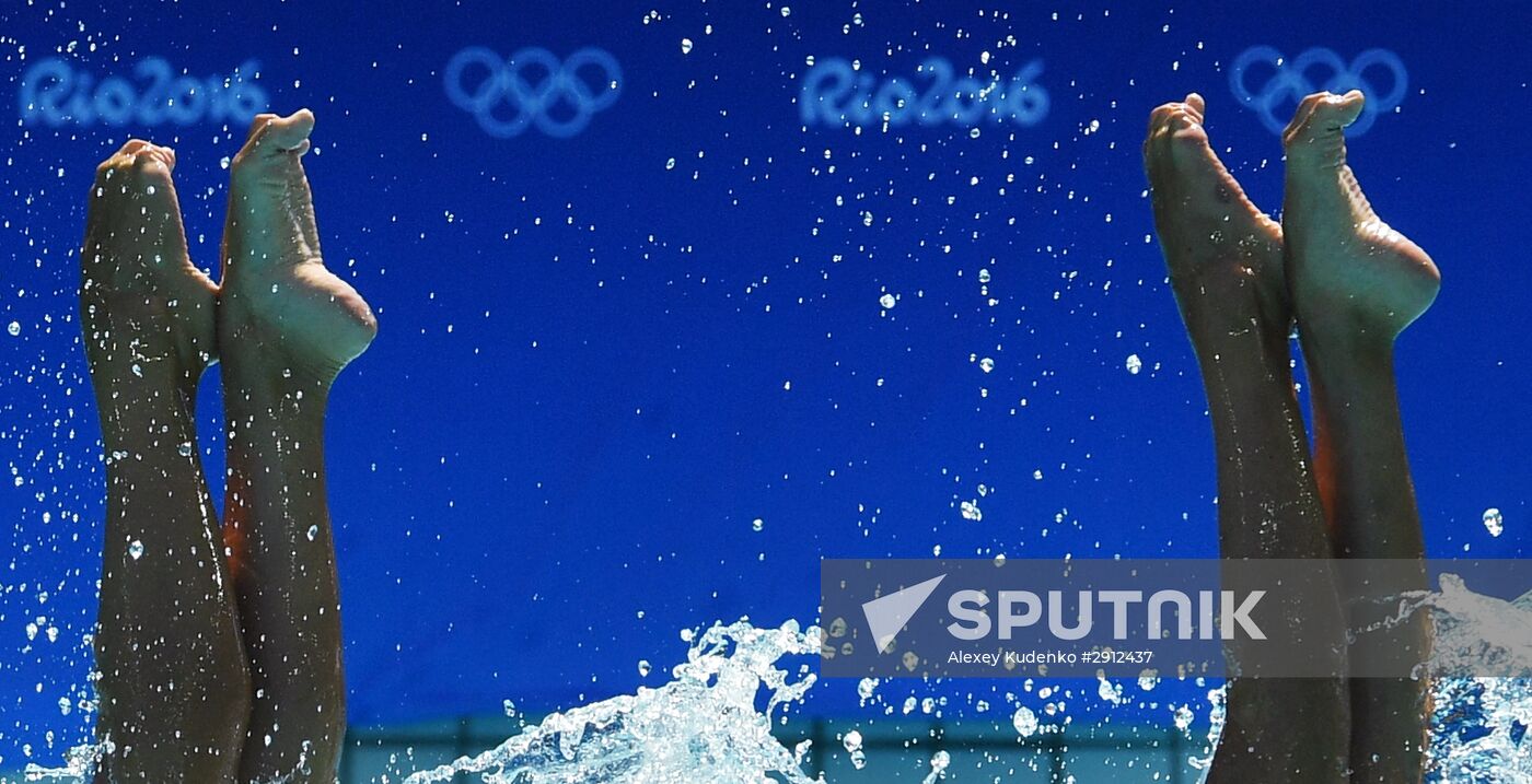 2016 Summer Olympics. Synchronized swimming. Women's duet. Free program. Preliminary round