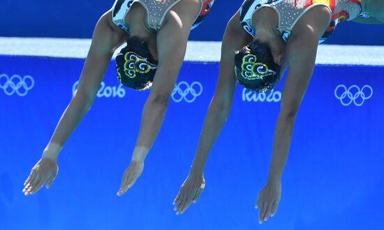 2016 Summer Olympics. Synchronized swimming. Women's duet. Free program. Preliminary round