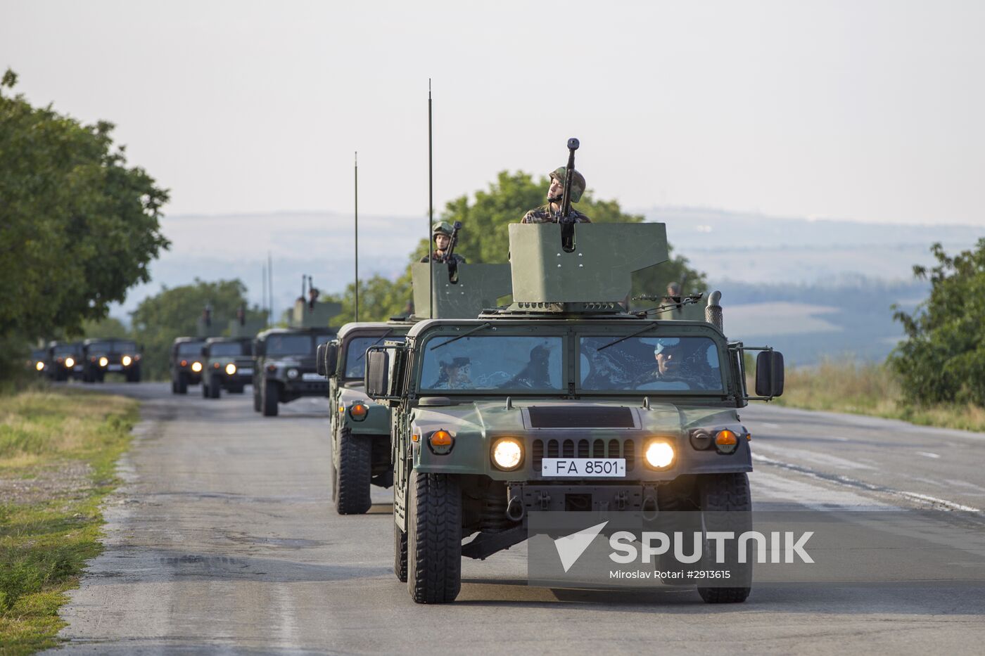 Rehearsing for military equipment parade in the run-up to Moldova Independence Day