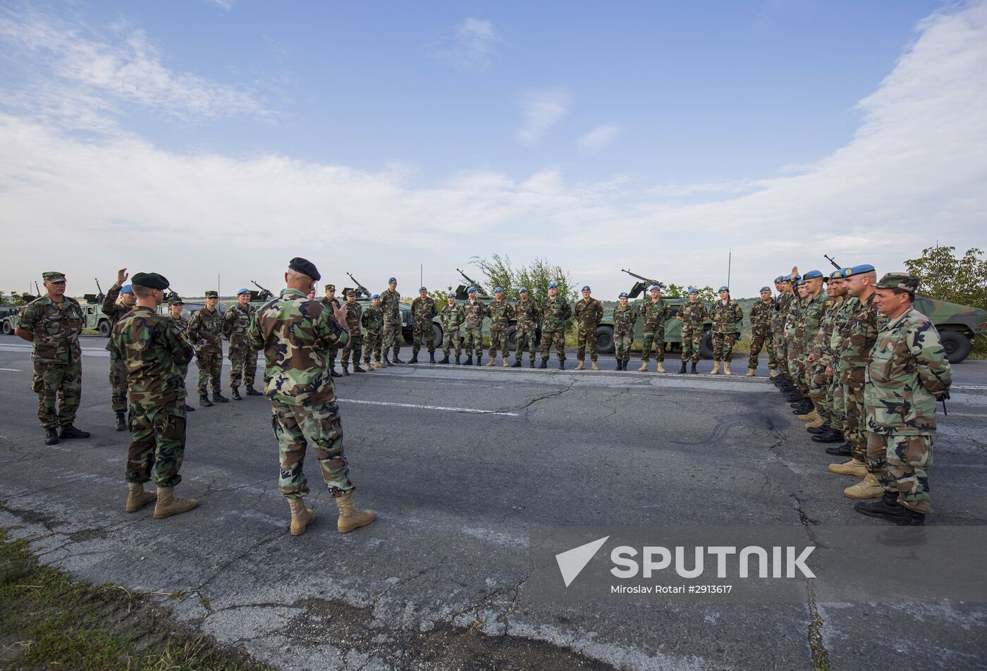 Rehearsing for military equipment parade in the run-up to Moldova Independence Day