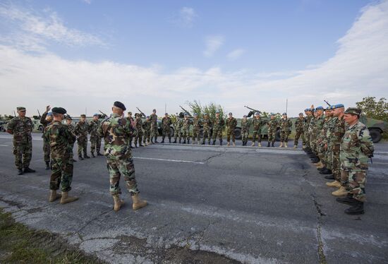 Rehearsing for military equipment parade in the run-up to Moldova Independence Day