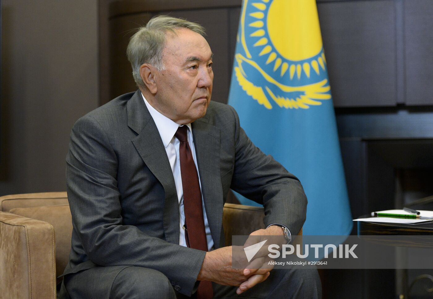 Russian President Vladimir Putin meets with President of Kazakhstan Nursultan Nazarbayev